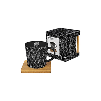 Μαύρη κούπα με βάση ακακίας,  Paperproducts design